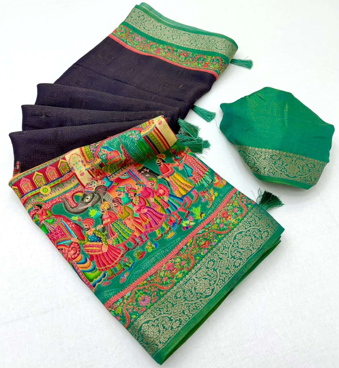 RajMata Series Aahana Soft Nylon Viscous fabric Multicolor Direct Print on saree wholesale in surat